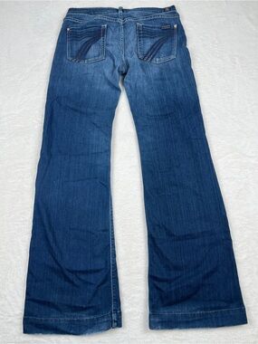 7 For All Mankind Dojo Low Rise Flare Jeans Medium Wash Size 31